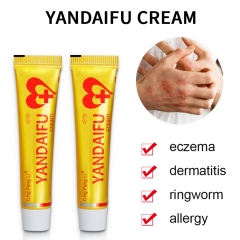 Qingfangli Yandaifu Psoriasis Cream effectively treats psoriasis and inhibits bacteria with a unique formula, in a convenient 15g size.