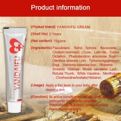 Qingfangli Yandaifu Psoriasis Cream effectively treats psoriasis and inhibits bacteria with a unique formula, in a convenient 15g size.